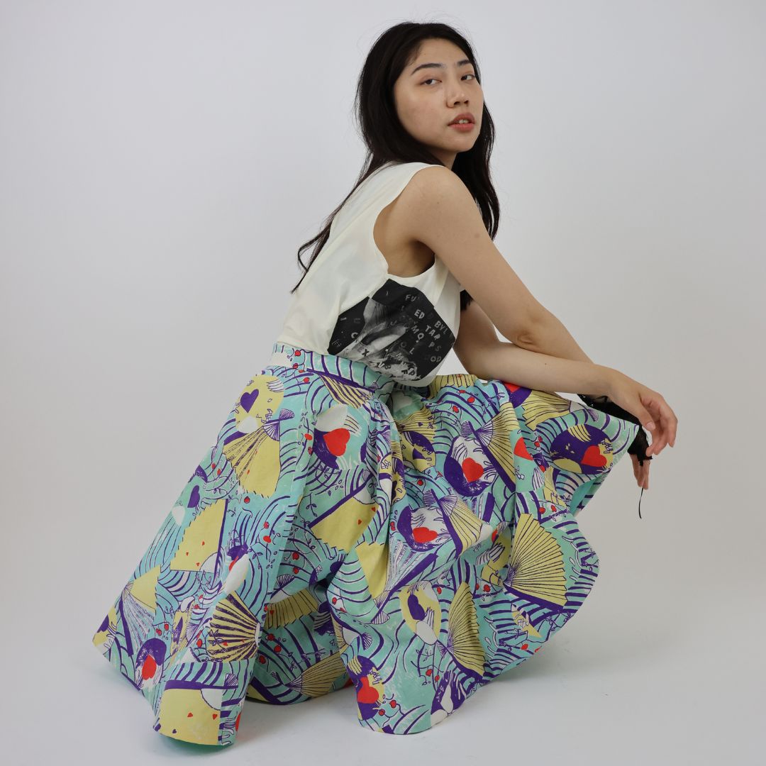 Japanese Inspired 1950s Cotton Skirt — view 2