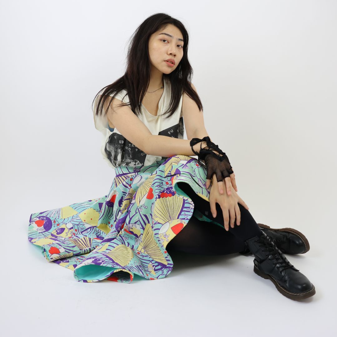 Japanese Inspired 1950s Cotton Skirt — view 3