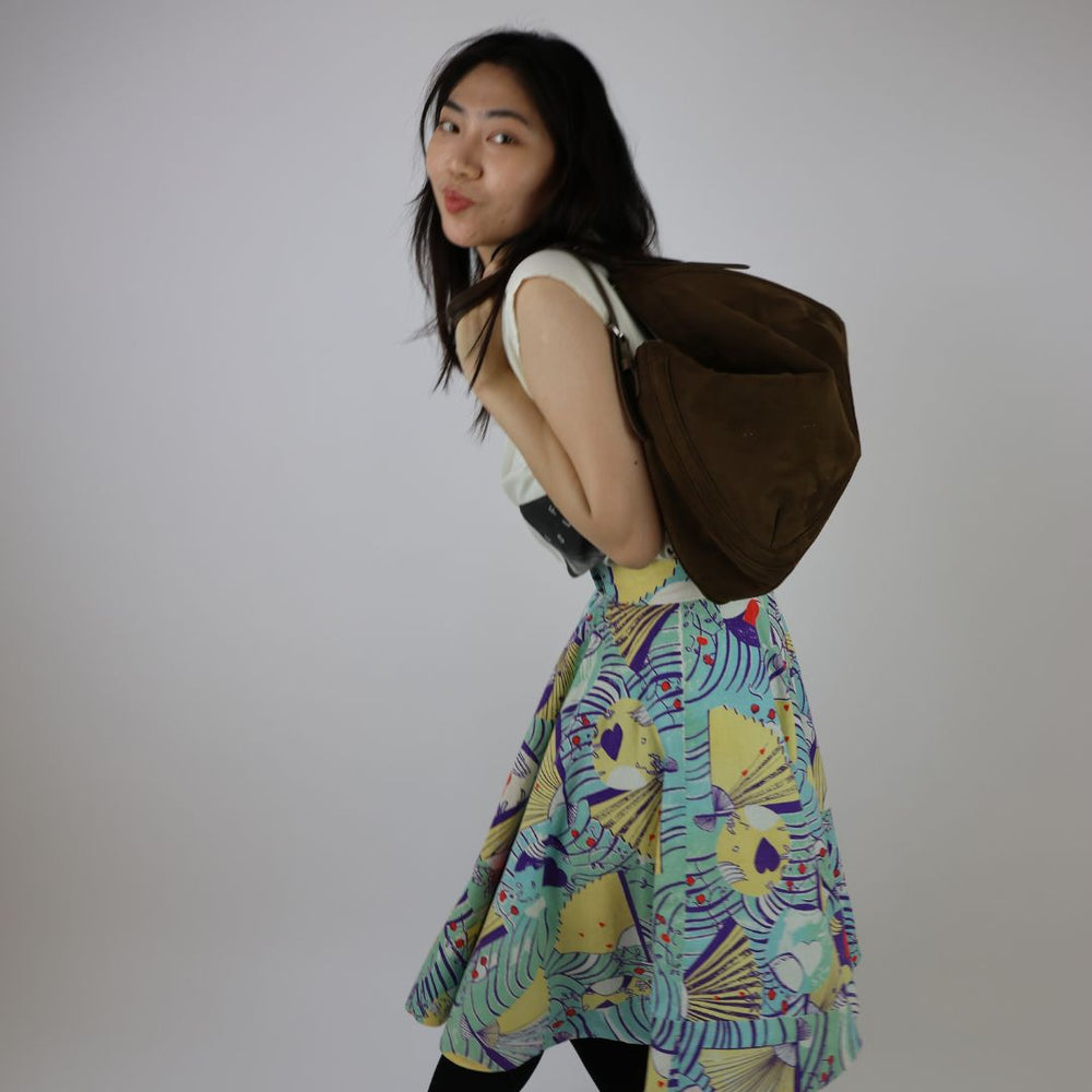 Japanese Inspired 1950s Cotton Skirt — handmade vintage fashion by Susan Kistner, Bright Hopes Art