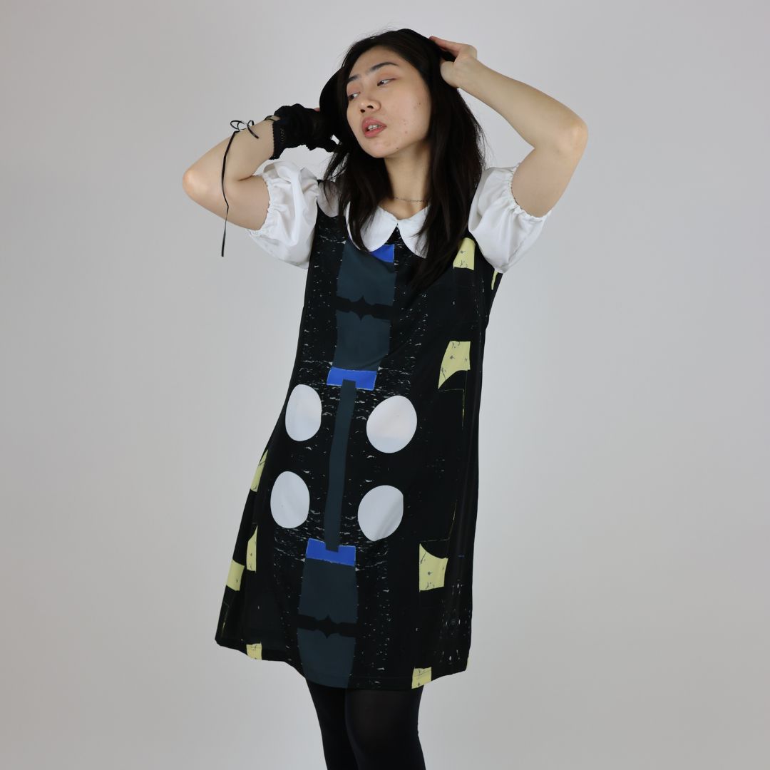 Polka Dot Crepe De Chine Party Dress — view 2