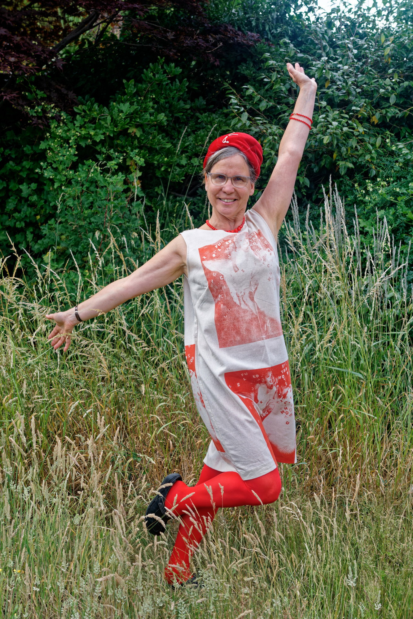 Retro Marilyn Shift Dress in handmade calico — fashion art by Susan Kistner, Bright Hopes Art